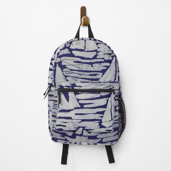 Item preview, Sailboats Batik Indigo Crackle Abstract designed and sold by Leslie Rogers Todder.