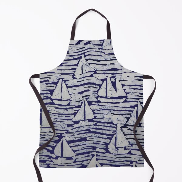 Item preview, Sailboats Batik Indigo Crackle Abstract designed and sold by Leslie Rogers Todder.
