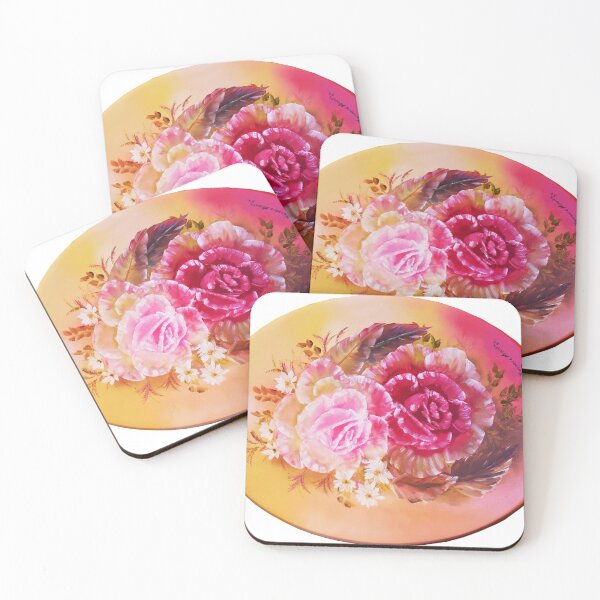 Item preview, hand painted pink roses designed and sold by TEN10digital.