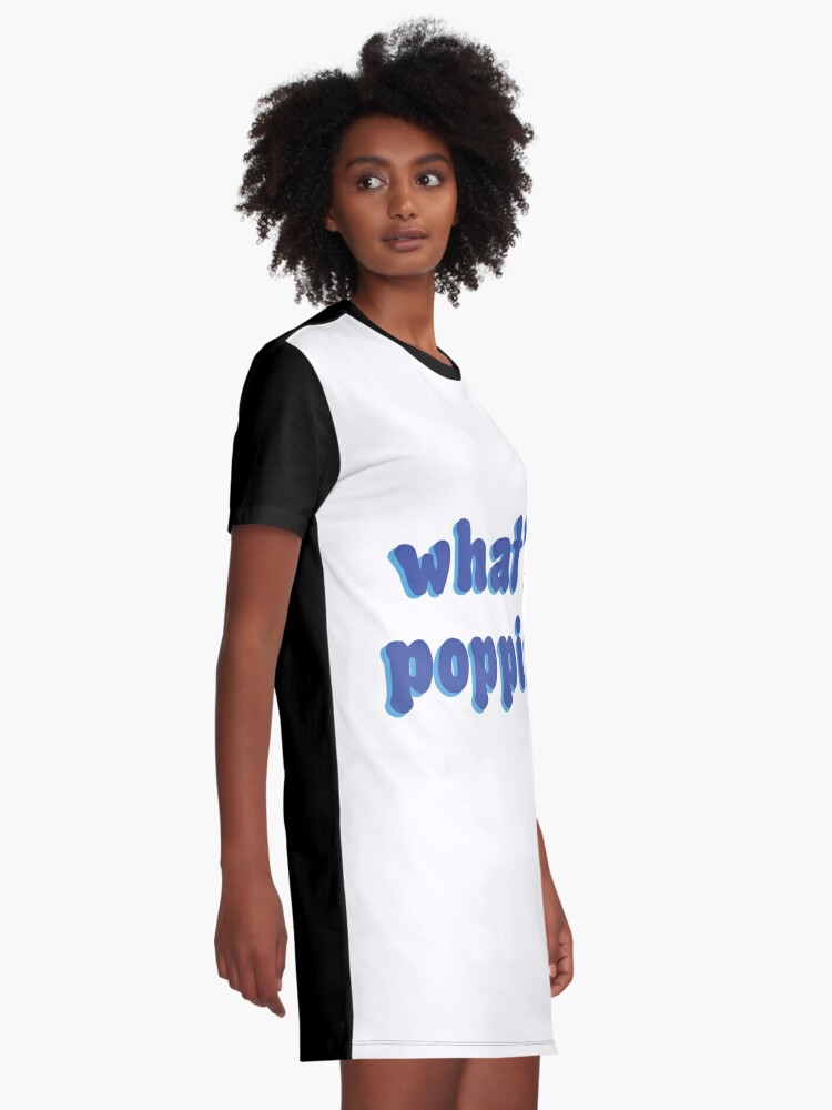 What's Poppin' - Blue and Light Blue | Graphic T-Shirt Dress