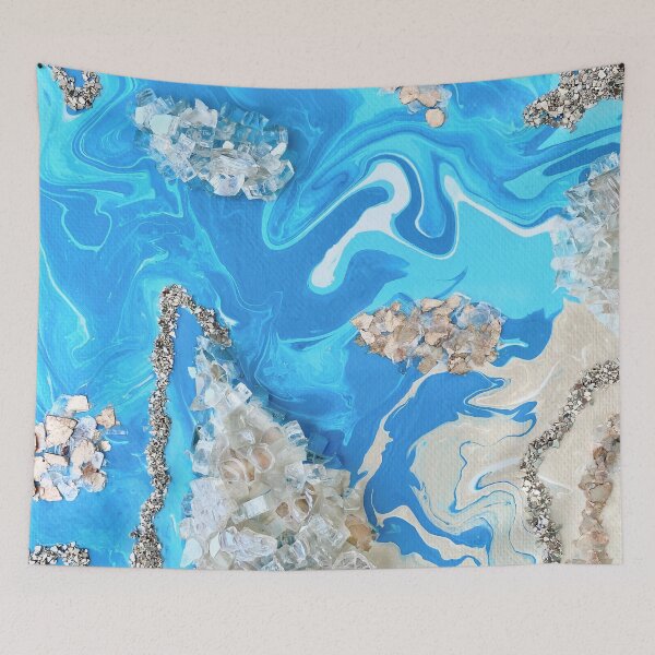 Item preview, Blue and Gold Agate Crystal Glam Abstract designed and sold by Brushedinbold.