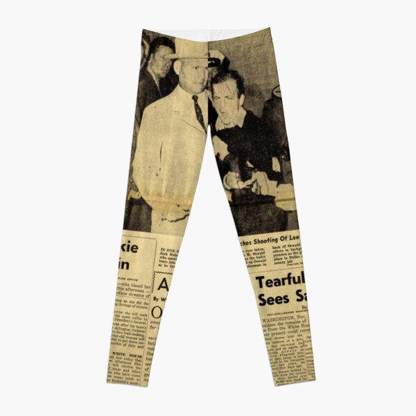 Old Newspaper: Lee Harvey Oswald Shot Leggings