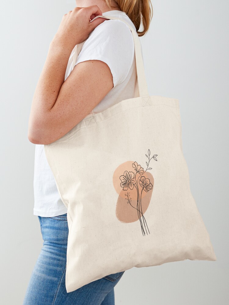 Bird with Blossoms (Block Print) Cotton Canvas Messenger Bag