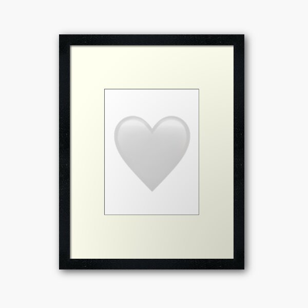 Schwarzes Herz Emoji Liebe Gerahmter Kunstdruck Von Dmentes Redbubble