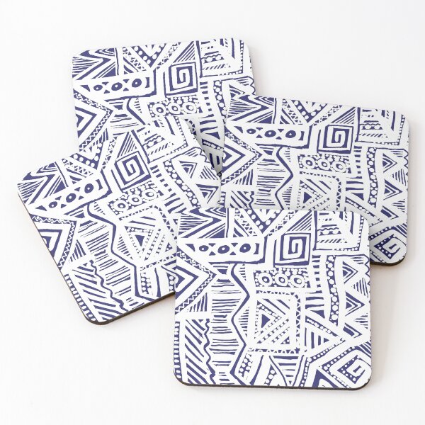 Item preview, Indigo Batik Abstract Tribal Geometric designed and sold by Leslie Rogers Todder.