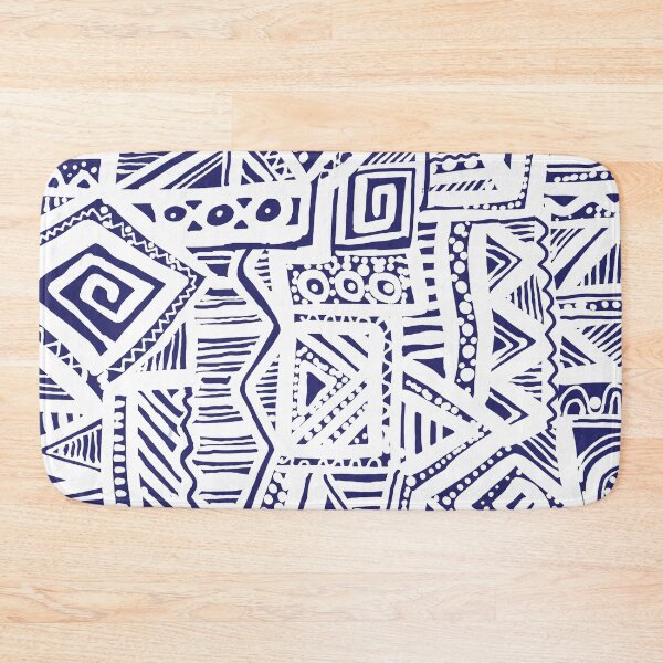 Item preview, Indigo Batik Abstract Tribal Geometric designed and sold by Leslie Rogers Todder.