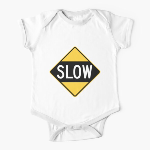 United States Sign - Slow, Old Short Sleeve Baby One-Piece