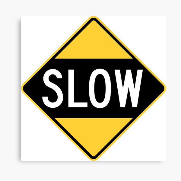 United States Sign - Slow, Old Canvas Print