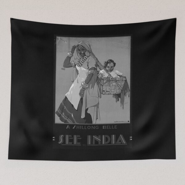 Item preview, A Shillong Belle Noire vintage travel poster designed and sold by stickart-marek.