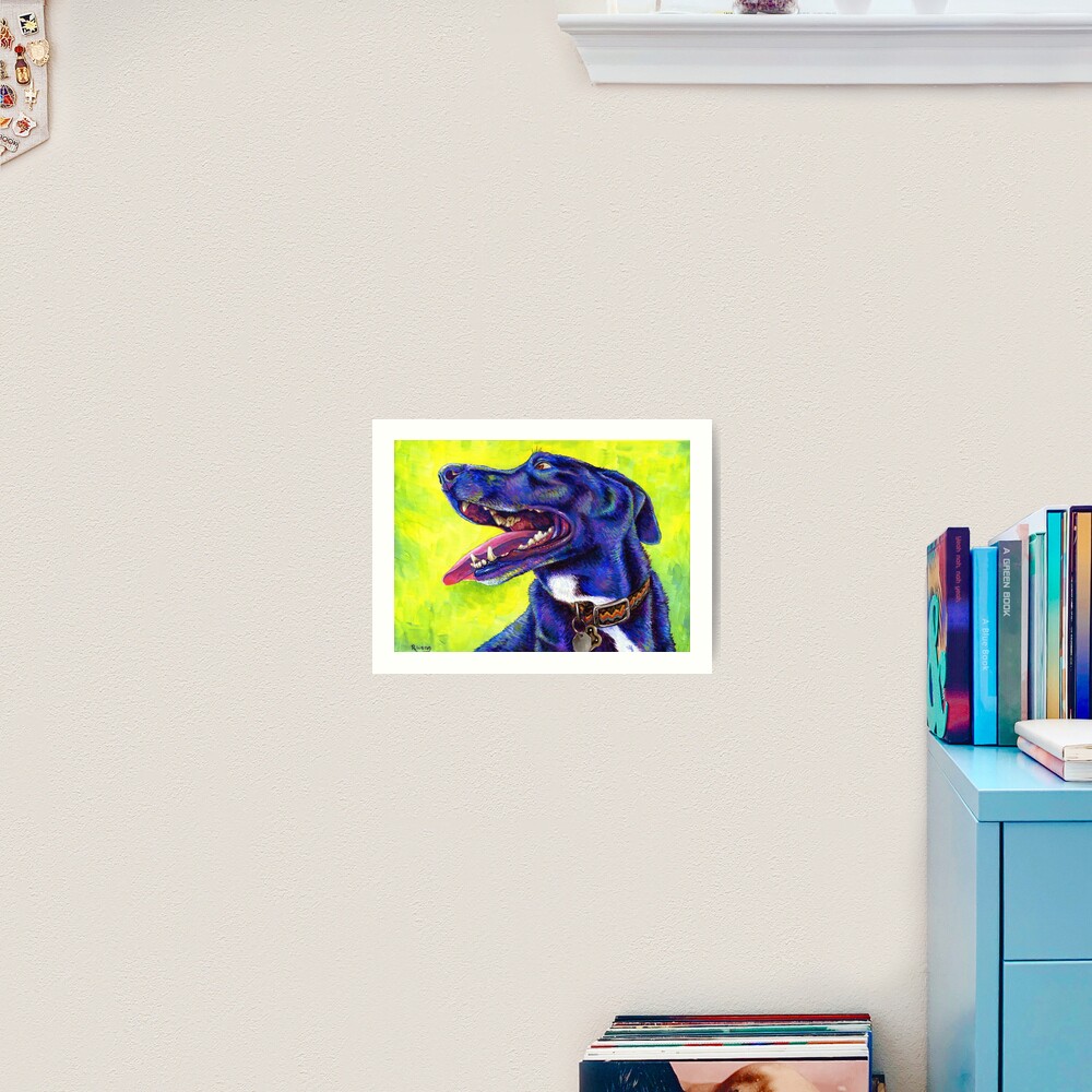 Jubilation - Colorful Black Lab Art Print