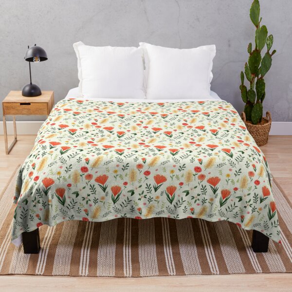 Aussie Florals Throw Blanket