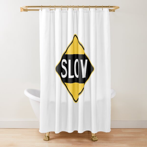 United States Sign - Slow, Old Shower Curtain
