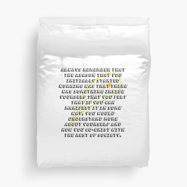 Advice From David Bowie Duvet Cover