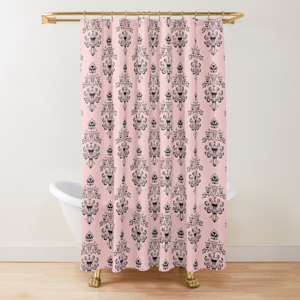 haunted mansion wallpaper shower curtain