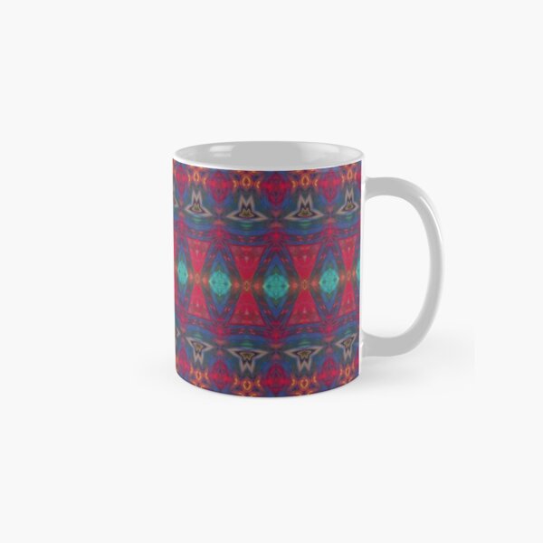 Colorful Boho Red Blue Pattern Classic Mug