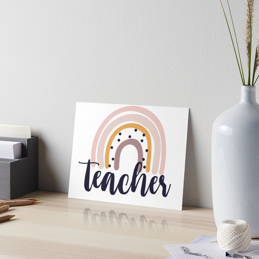 "Boho Rainbow Teacher" Art Board Print for Sale by AutonomousN Redbubble
