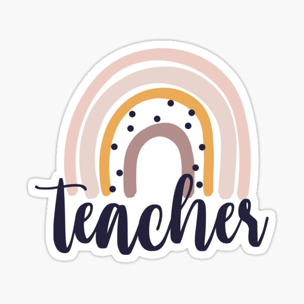 Download Boho Rainbow Teacher Sticker By Autonomousn Redbubble