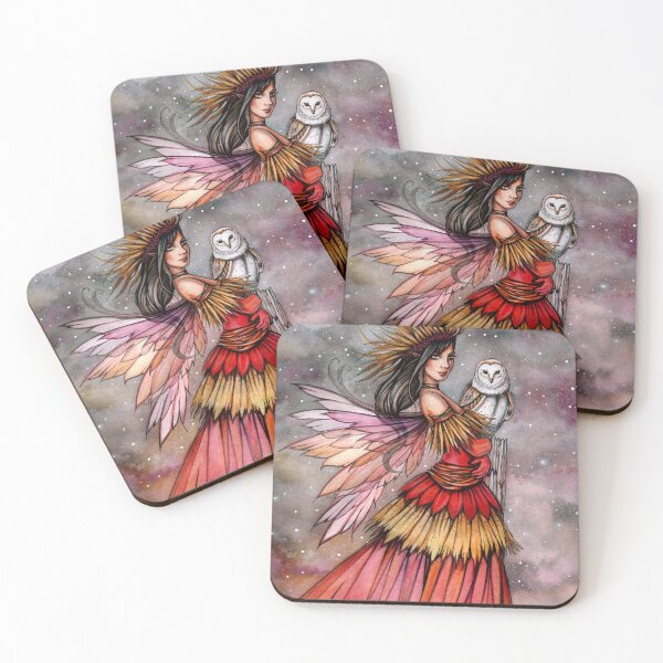 Item preview, Quiet Ember Fairy and Owl Fantasy Art designed and sold by Molly  Harrison.