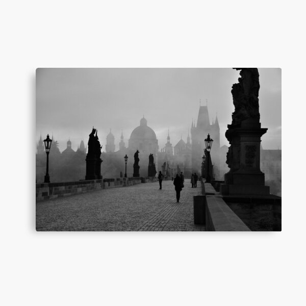 Fog on Charles Bridge, Prague Canvas Print