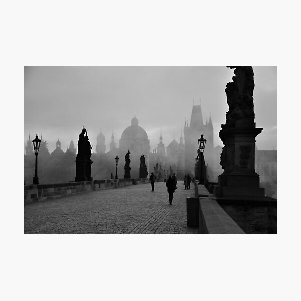 Fog on Charles Bridge, Prague Photographic Print