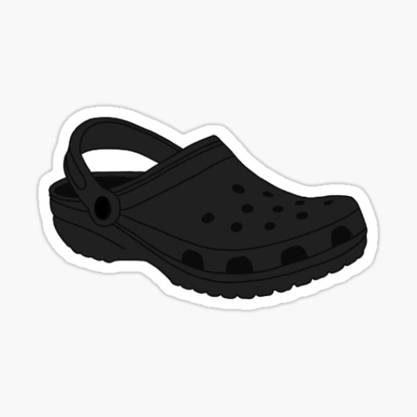 black crocs with stickers