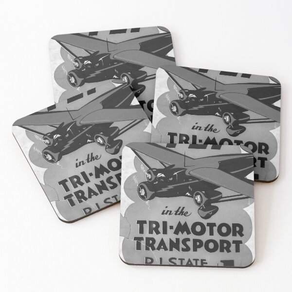 Item preview, Tri Motor Transport Noire vintage travel poster designed and sold by stickart-marek.