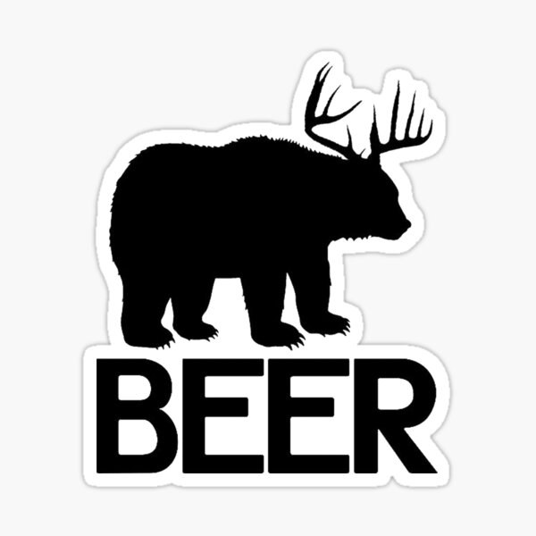 "BEER ( Deer and Bear Fusion)" Sticker for Sale by VovaShirts Redbubble