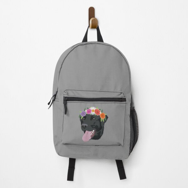 Item preview, Black Lab wearing a Flower Crown designed and sold by KCPetPortraits.