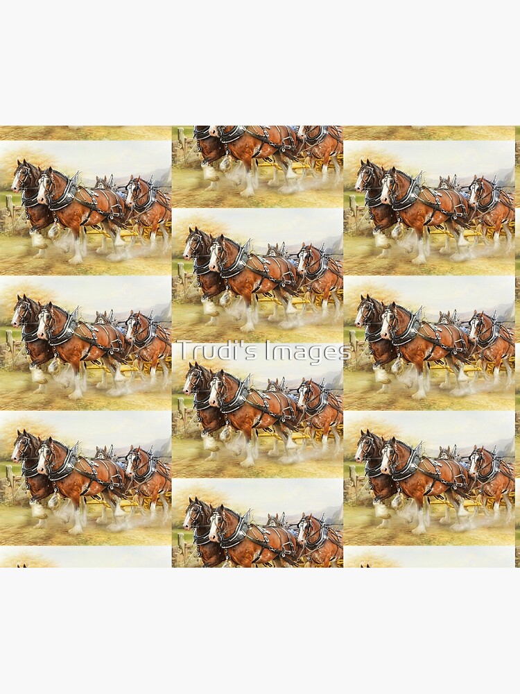Thumbnail 6 of 6, Throw Blanket, Clydesdales in Harness designed and sold by PicsByT.