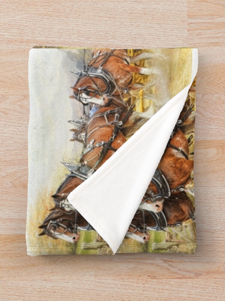 Thumbnail 3 of 6, Throw Blanket, Clydesdales in Harness designed and sold by PicsByT.