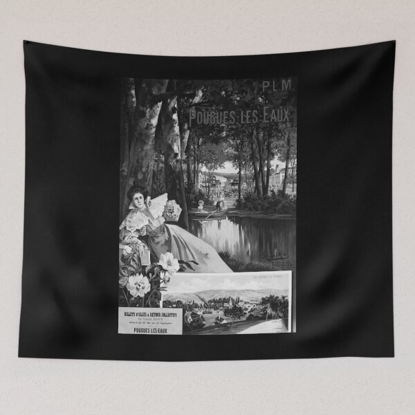 Item preview, PLM Pougues les Eaux Noire vintage travel poster designed and sold by stickart-marek.