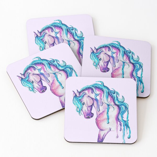 Item preview, Watercolor Pink and Blue Horse designed and sold by Lady-Lilac.