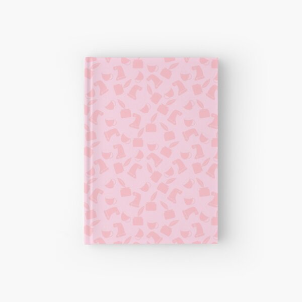 Ink and Quill Writer pattern Pink + Pink bg Hardcover Journal