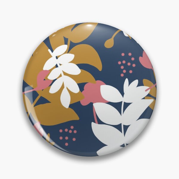 Item preview, Navy Foliage Floral Print  designed and sold by JnetLively.