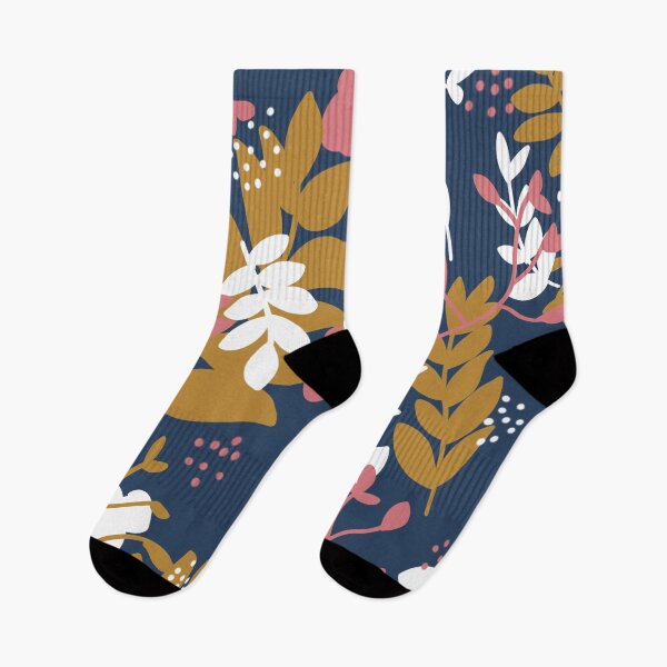 Item preview, Navy Foliage Floral Print  designed and sold by JnetLively.