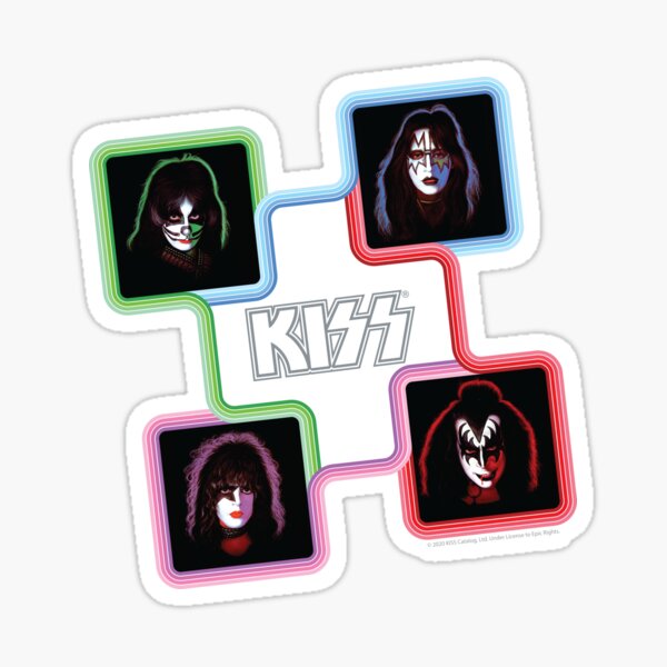 Kiss - Retro Faces Sticker