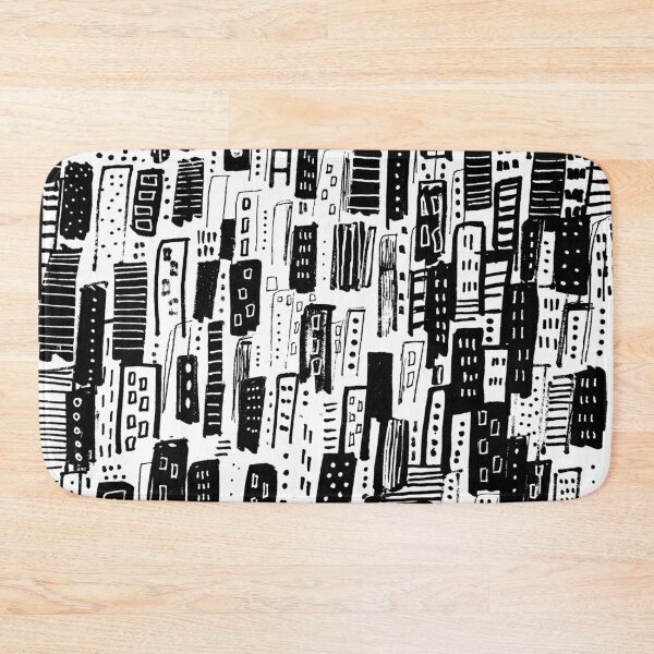 Item preview, Black and White Abstract Cityscape Pattern designed and sold by melaniebiehle.