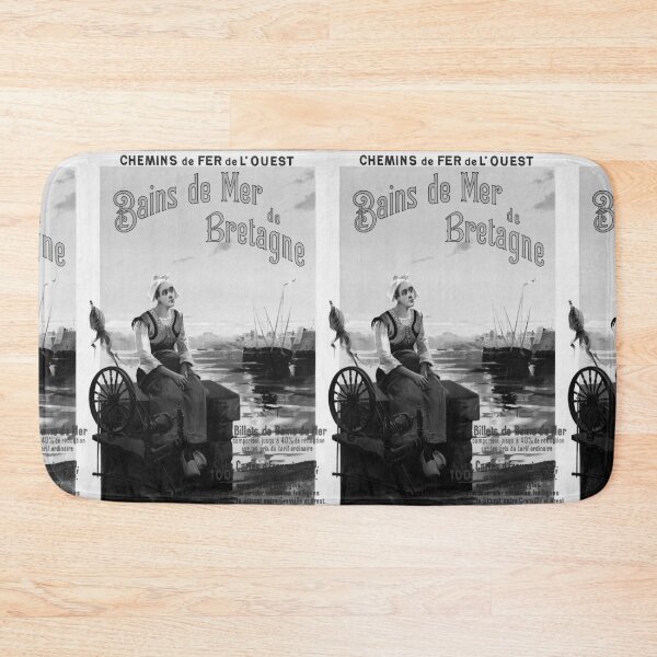 Item preview, Bains de Mer de Bretagne Noire vintage travel poster designed and sold by stickart-marek.