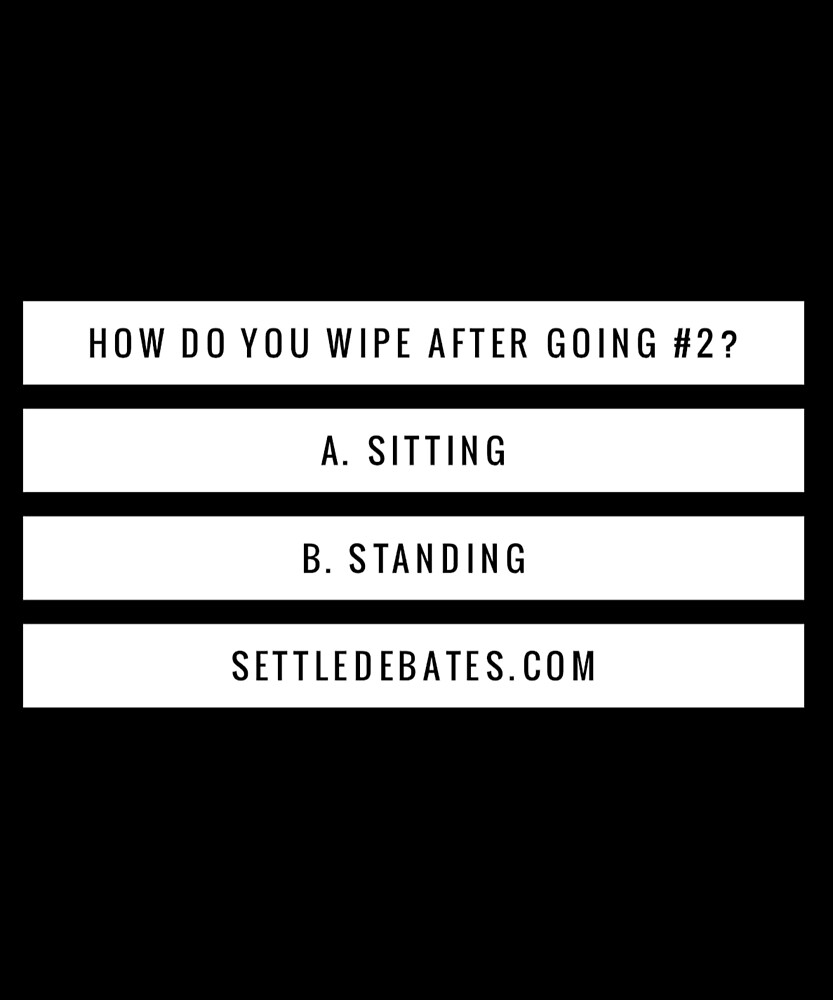"Sit or Stand to Wipe?" by SettleDebates Redbubble
