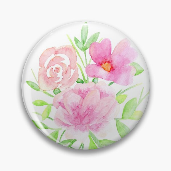 Aperçu de l'œuvre Arrangement floral rose vif - aquarelle créée et vendue par haleygrady.