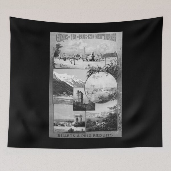 Item preview, PLM Paris Lyon Mediterranee Noire vintage travel poster designed and sold by stickart-marek.