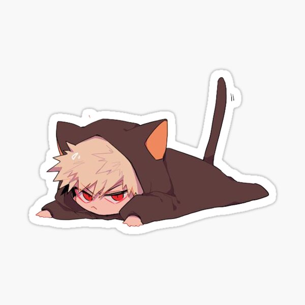 Boku No Hero Academia Bakugou Katsuki Cat Stickers Sticker By Harusemhana Redbubble 