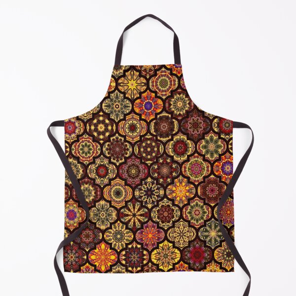 Item preview, Moroccan tile golden pattern designed and sold by Red Witch Art.