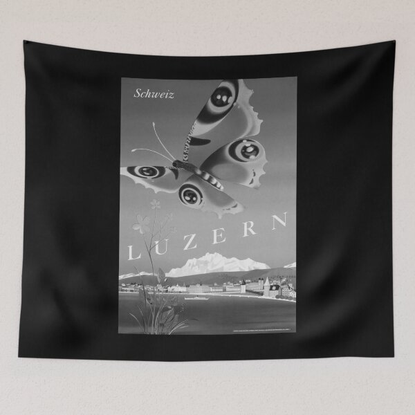 Item preview, Luzern Schweiz Noire vintage travel poster designed and sold by stickart-marek.