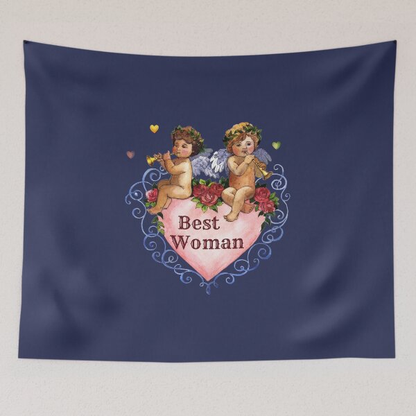 Item preview, Wedding party gift best woman angels cherubs heart blue designed and sold by GrammarDance.
