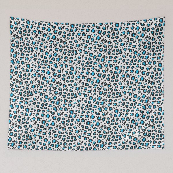Item preview, Bright Blue, Black and White Leopard Print All Over Animal Pattern designed and sold by Bumblefuzzies.