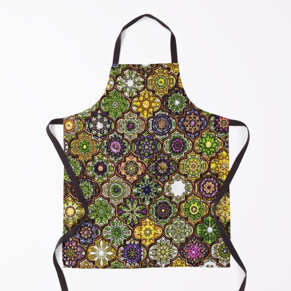 Item preview, Moroccan Tile pattern, metallic green designed and sold by Red Witch Art.
