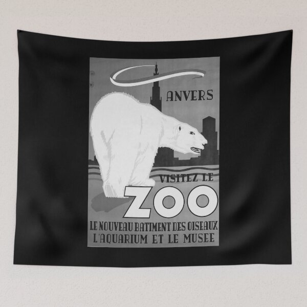 Item preview, Visitez le Zoo Anvers Noire vintage travel poster designed and sold by stickart-marek.