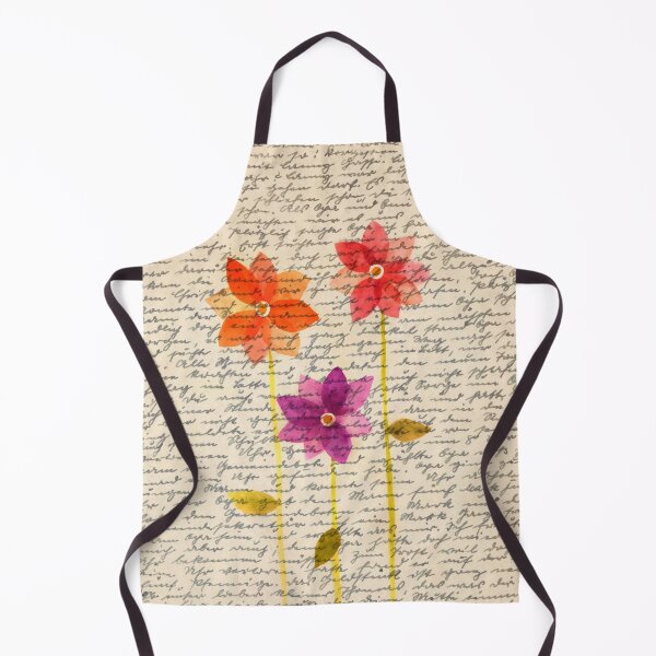 Item preview, Flowers composition on aged handwriting page designed and sold by Red Witch Art.