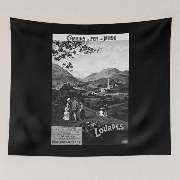 Item preview, Lourdes Noire vintage travel poster designed and sold by stickart-marek.